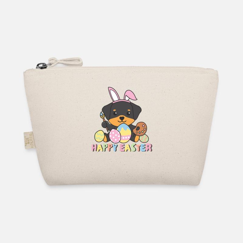 happy easter sweet rottweiler Easter dogs Organic Pouch