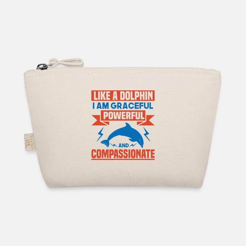 WIE EIN DELFIN BIN ICH ANMUTIG MÄCHTIG EIN KOMPASS Bio-Täschchen