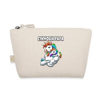 Starkes Einhorn Vater mit Einhorn Kind für - Bio-Täschchen - Natur - Vorne