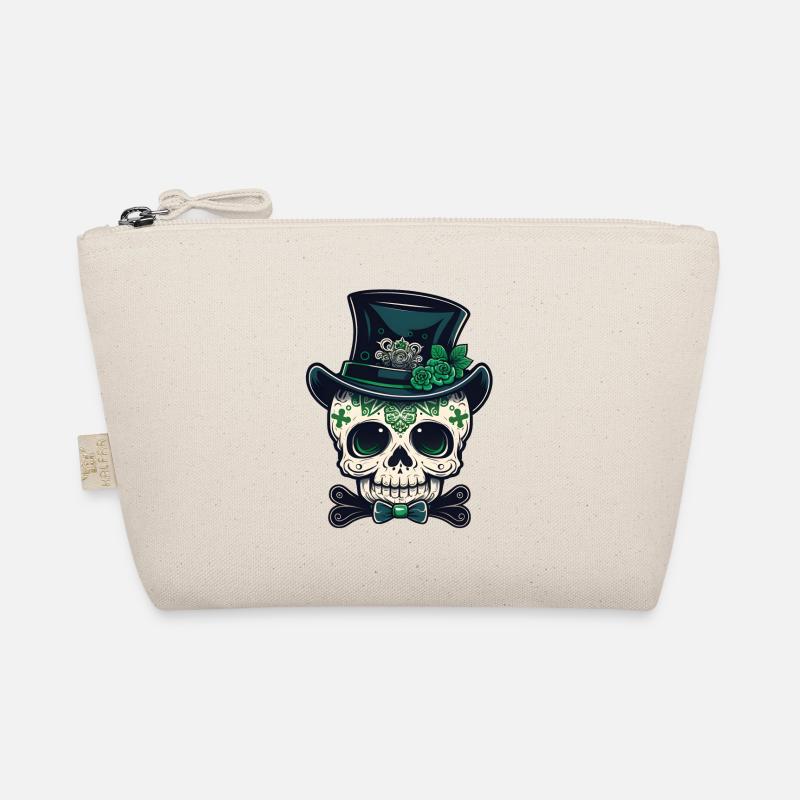 Sugar Skull St. Patrick's Day, irischer Zuckerschädel Bio-Täschchen