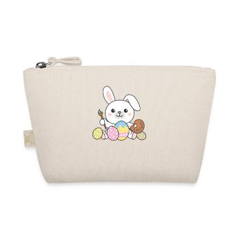 happy easter cute bunny Easter with Easter eggs - Organic Pouch - nature - Front