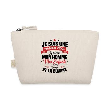 Une maman cool j'aime mon homme et la cuisine - Trousse biologique - nature - Devant
