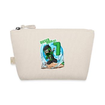 7. Geburtstag Junge Ninja Grün - Bio-Täschchen - Natur - Vorne