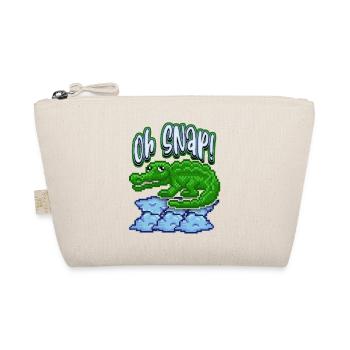 Krokodil-Crocodile, lustiger Spruch, Pun, Pixelart - Bio-Täschchen - Natur - Vorne