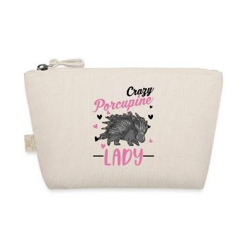 Crazy Porcupine lady Porcupine Girl - Organic Pouch - nature - Front