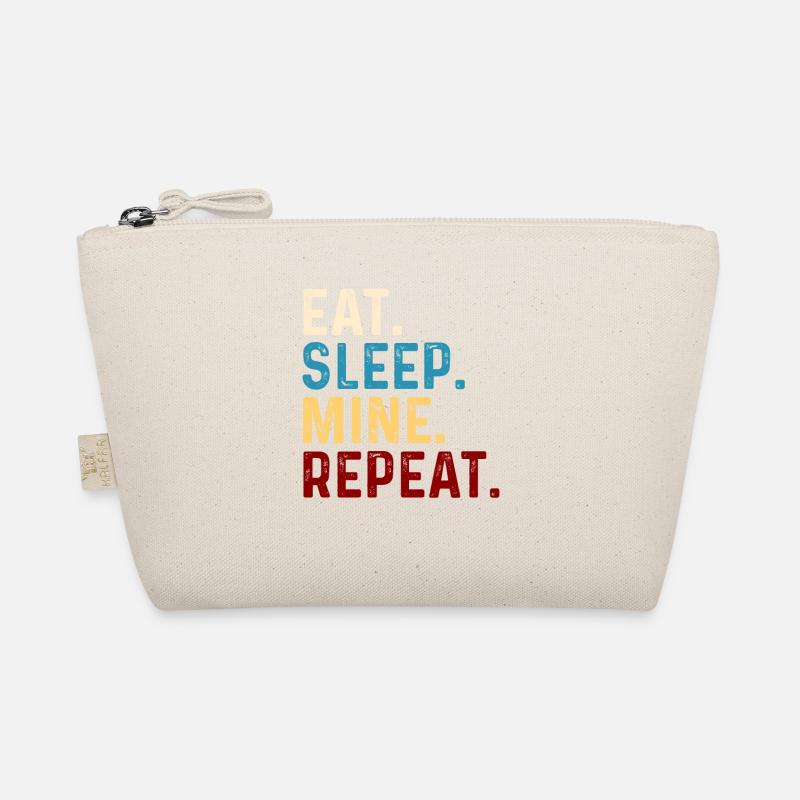 Eat Sleep Mine Repeat - Bio-Täschchen - Natur
