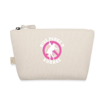 Hippie Peace Zeichen Frieden Blumen Blumenkind - Bio-Täschchen - Natur - Vorne