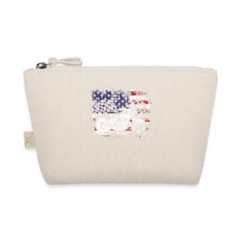 Patriotic Motorcycle Vintage American US - Organic Pouch - nature - Front