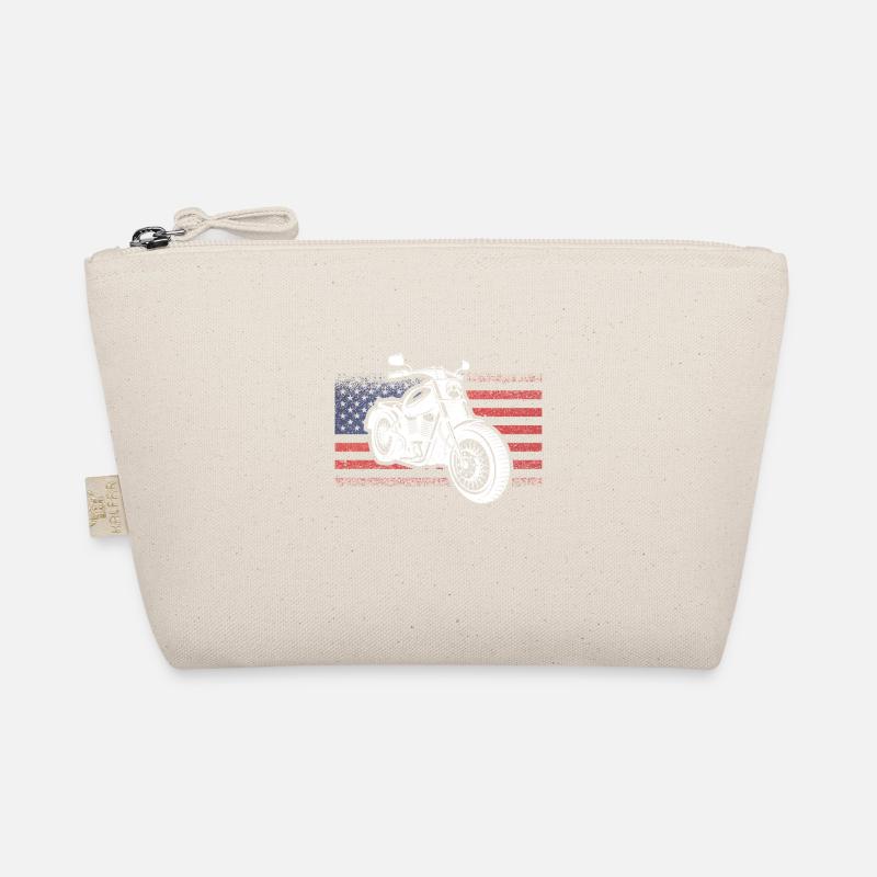 Patriotic Motorcycle Vintage American US Organic Pouch