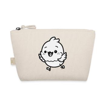 Kawaii Cute Happy Chicken - Organic Pouch - nature - Front
