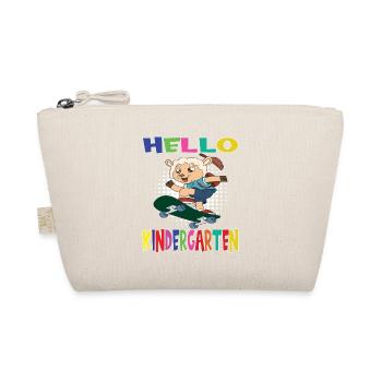 Hallo Kindergarten Skateboarding Schaf - Bio-Täschchen - Natur - Vorne
