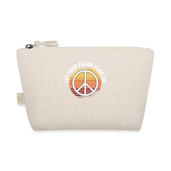 Hippie Peace Zeichen Frieden Blumen Blumenkind - Bio-Täschchen - Natur - Vorne