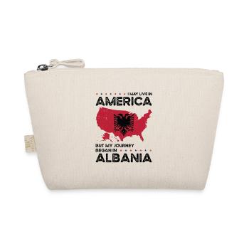 Geboren Albanisch Albanien Amerikanisch USA - Bio-Täschchen - Natur - Vorne