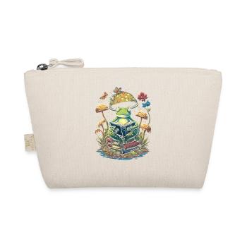 Cottagecore Aesthetic Mushroom Frog Reading Book - Bio-Täschchen - Natur - Vorne