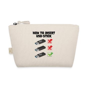 How To Insert USB Stick Funny Programmer Meme - Bio-Täschchen - Natur - Vorne