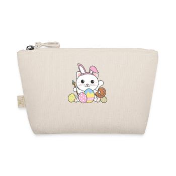happy easter cute cat Easter with Easter eggs - Organic Pouch - nature - Front