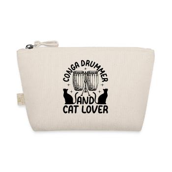 Conga Drummer and Cat Lover - Cat Owner Conga Play - Organic Pouch - nature - Front