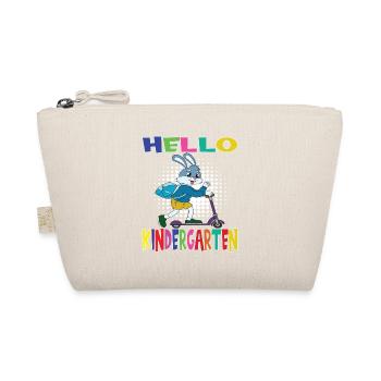 Hello Kindergarten Rabbit With Scooter - Bio-Täschchen - Natur - Vorne