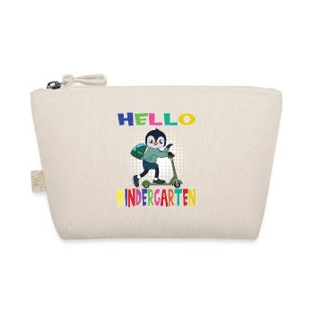 Hello Kindergarten Penguin With Scooter - Organic Pouch - nature - Front