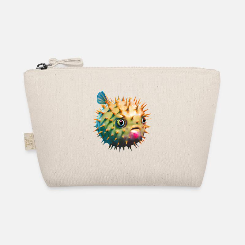 Inflated puffer fish Organic Pouch
