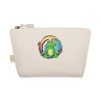 Hippie Frog Peace Sign Yoga Frogs Hippies Yoga Pun - Organic Pouch - nature - Front