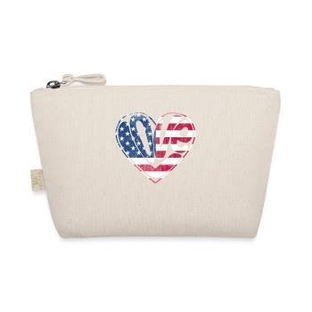 Love American Flag Heart July 4 U.S. Love - Organic Pouch - nature - Front