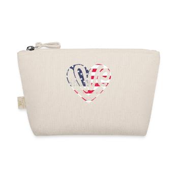 Love American Flag Heart July 4 U.S. Love - Organic Pouch - nature - Front