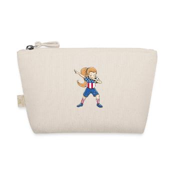 Dabbing Soccer Girl USA Girls July 4 America - Organic Pouch - nature - Front