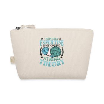 Funny Yarn Lover, Crochet - Organic Pouch - nature - Front