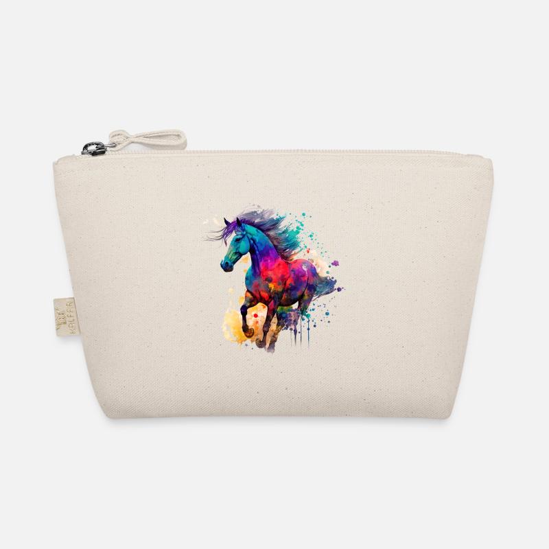 Idee Leidenschaft Pferde Reiter Aquarell Spritzer Bio-Täschchen