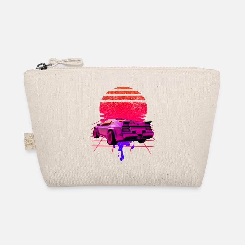 Retro Wave Supercar Sunset Organic Pouch