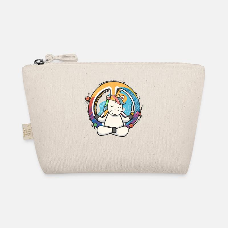Hippie Einhorn Friedenszeichen Yoga Einhorn Hippies Bio-Täschchen