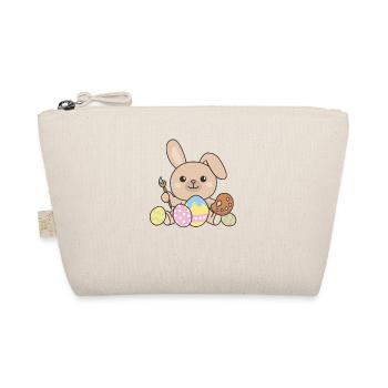 happy easter cute bunny Easter with Easter eggs - Organic Pouch - nature - Front
