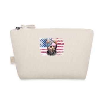 Yorkshire American flag patriotic Yorkie - Organic Pouch - nature - Front