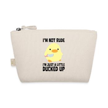 Ducked Up - Duck with knife Ente mit Messer - Organic Pouch - nature - Front