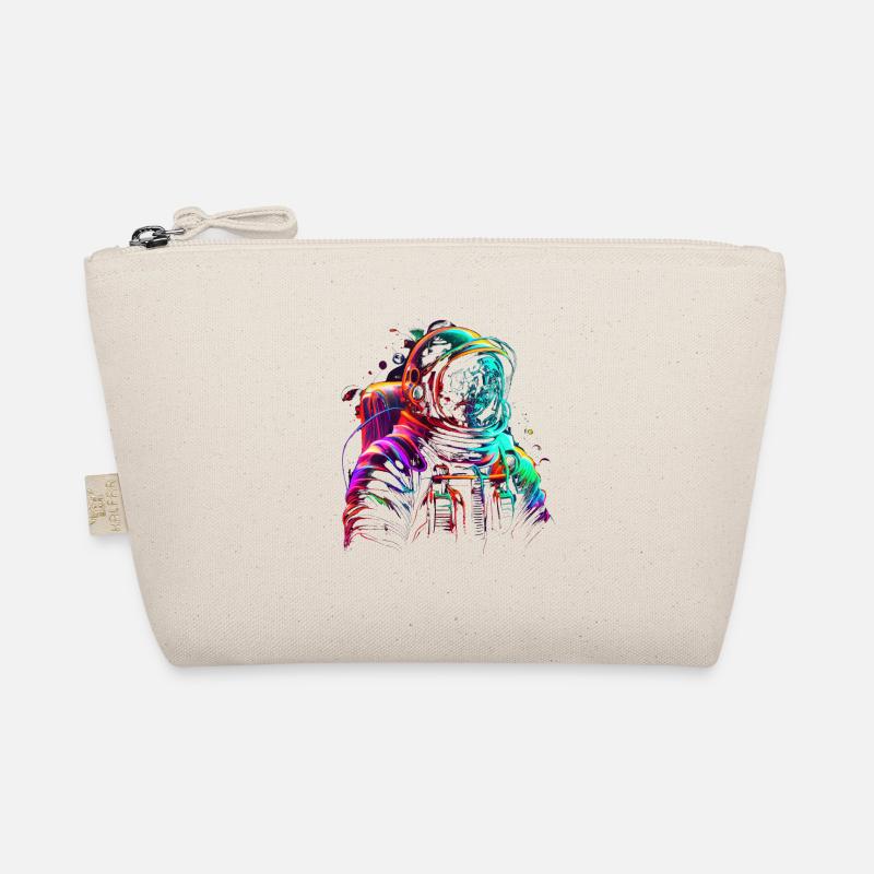 Outer Space Line Art Colorful Fun Spaceman Organic Pouch