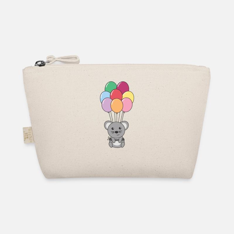 Mouse flies up with colorful balloons Organic Pouch