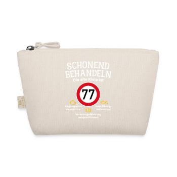 77. Geburtstag Schonend Behandeln Alte Kiste 77 - Bio-Täschchen - Natur - Vorne