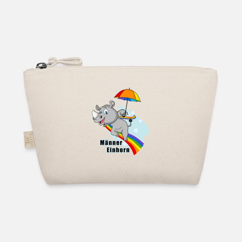 Männer Einhorn auf dem Regenbogen Bio-Täschchen