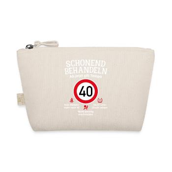 40. Geburtstag Schonend Behandeln 40 Tempolimit 40 - Bio-Täschchen - Natur - Vorne