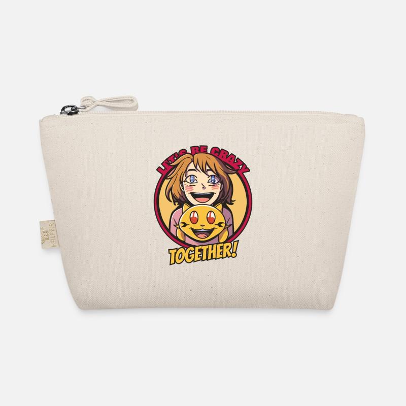 Lachendes Mädchen mit Katze Lustig Bunt Bio-Täschchen