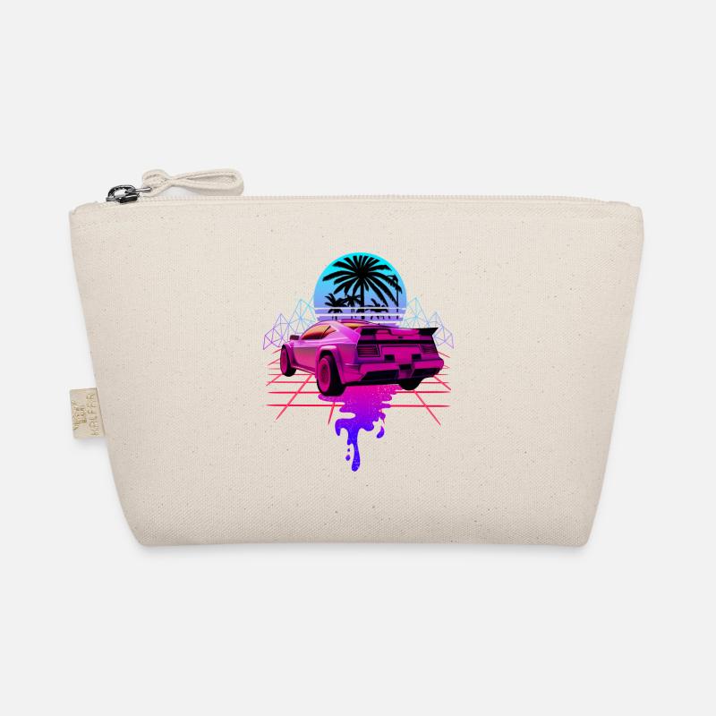 Retro Wave Sportwagen Vaporwave - Bio-Täschchen - Natur