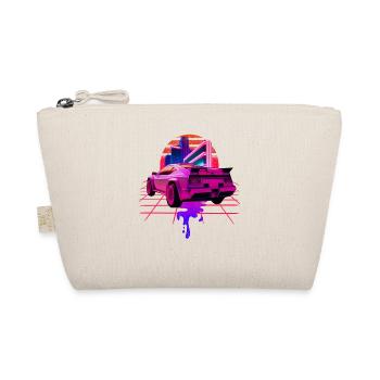 Retro Wave Sportwagen Vaporwave Sunset - Bio-Täschchen - Natur - Vorne