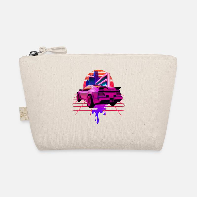 Retro Wave Sportwagen Vaporwave Sunset Bio-Täschchen