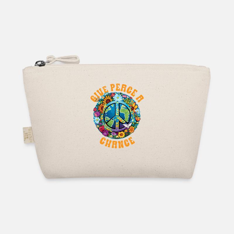 Hippie Peace Zeichen Frieden Blumen Blumenkind Bio-Täschchen