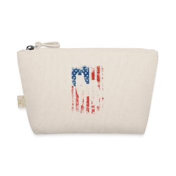 Akita July 4 Patriotic American USA Flag - Organic Pouch - nature - Front