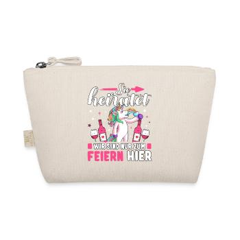 JGA Frauen T-Shirt Junggesellinnenabschied Poltern - Bio-Täschchen - Natur - Vorne