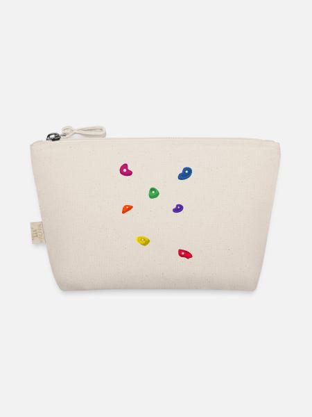 Retro Graphic Climbing Bouldering Rock Climber Mou - Organic Pouch - nature - Front