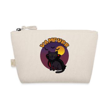 Cute cat vampire Funny black cat vampurr - Organic Pouch - nature - Front