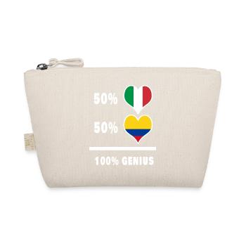 Colombia and Italy flags 100% genius - Organic Pouch - nature - Front